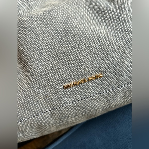 Michael Kors Gray denim Tote with Tan rope Handles - Picture 3 of 9